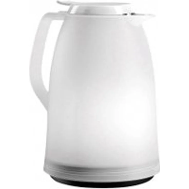 Emsa 514507 Isolierkanne, 1 Liter, Quick Tip Verschluss, 100% dicht, Weiß, Mambo – Bild 1
