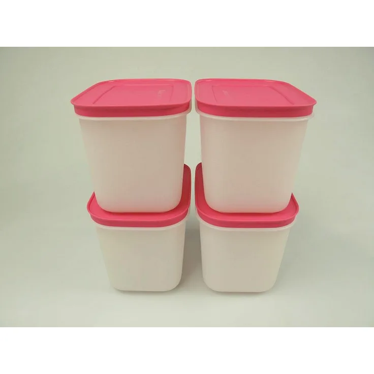 TUPPERWARE Gefrier-Behälter 1,1L weiß-pink (4) Behälter Eis-Kristall Eiskristall