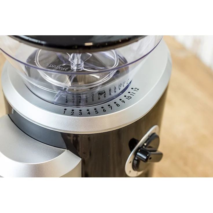 ROMMELSBACHER Kaffeemühle EKM 300 - Kegelmahlwerk aus Edelstahl, Mahlgrad in 12 Stufen, Mengendosierung bis 10 Portionen, Füllmenge Bohnenbehälter 220 g, 150 Watt, schwarz-silber  – Bild 4
