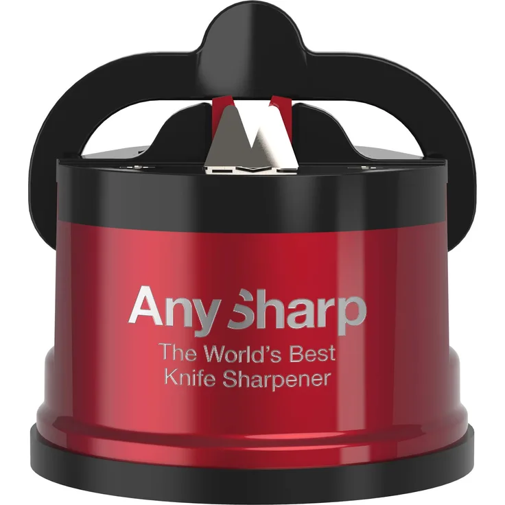 AnySharp Pro Messerschärfer (Metall) mit Saugnapf (Rot)