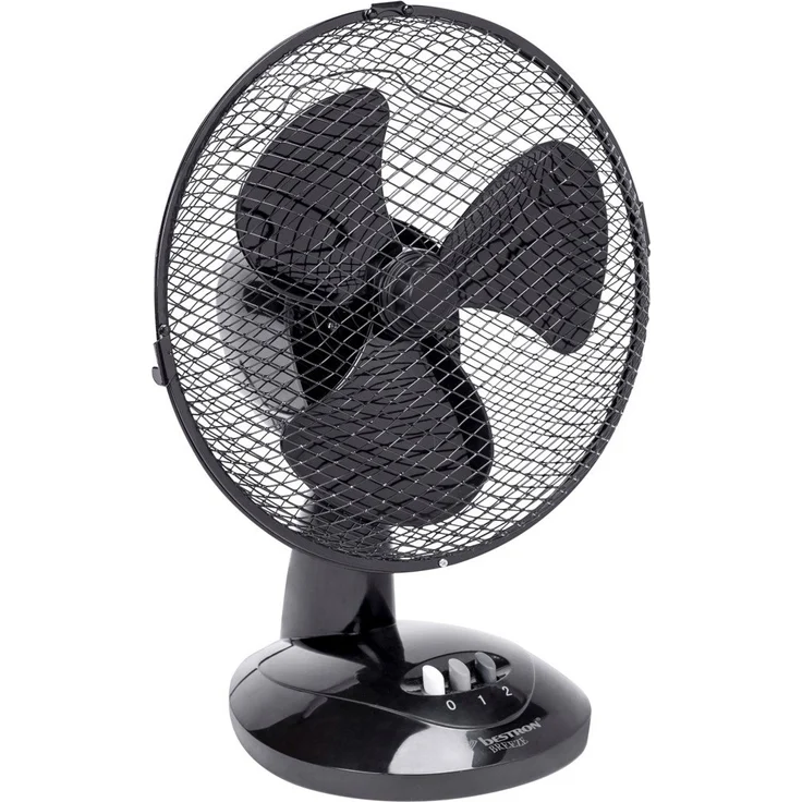 Bestron Mobiler Tischventilator mit Schwenkfunktion, Höhe: 35,5 cm, Ø 27 cm, 30 W, Schwarz – Bild 1