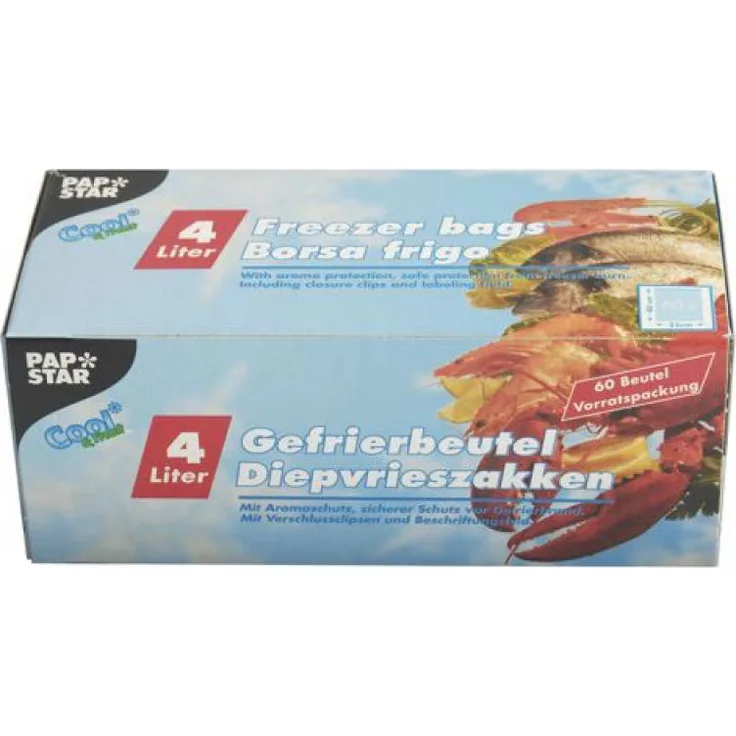 720 Gefrierbeutel, LLDPE 4 l 40 cm x 25 cm transparent in...