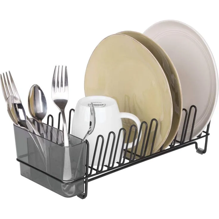 mDesign Geschirrabtropfer - Plastik-Abtropfablage für Spüle - tolles Abtropfgestell - bis zu 15 Teller + Besteck - 31,8 cm x 14,0 cm x 10,2 cm