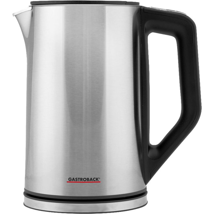 Gastroback 42436 Design Wasserkocher, 2200W, Cool Touch, 1,5 l, Wassertemperatur variabel einstellbar, kabellos, Edelstahl, [Energieklasse A]