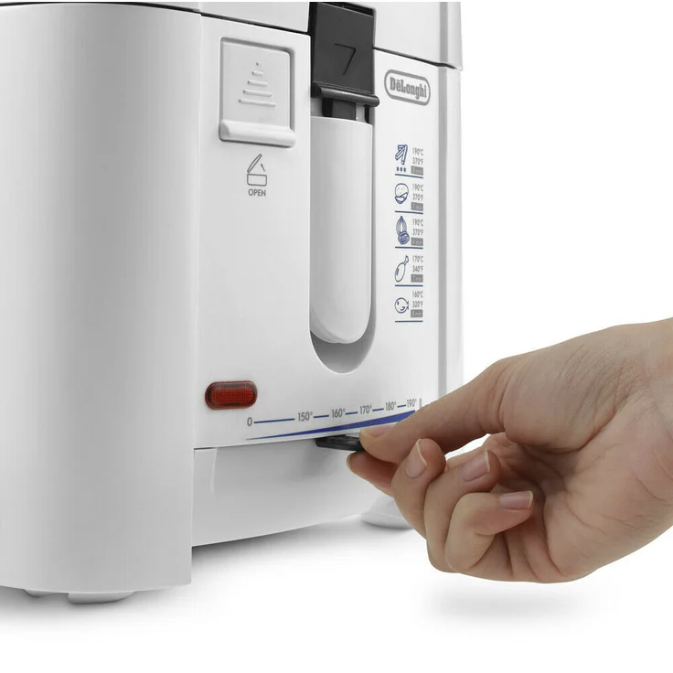 De'Longhi F13205 Fritteuse, mit Öl, 1,2 Liter Fassungsvermögen, 1200 Watt, weiß – Bild 3