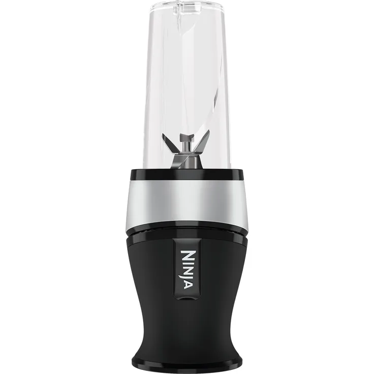 Ninja QB3001EUS Standmixer Smoothie Maker, 700W, inkl. 2 Becher je 0,47L, schwarz, silber