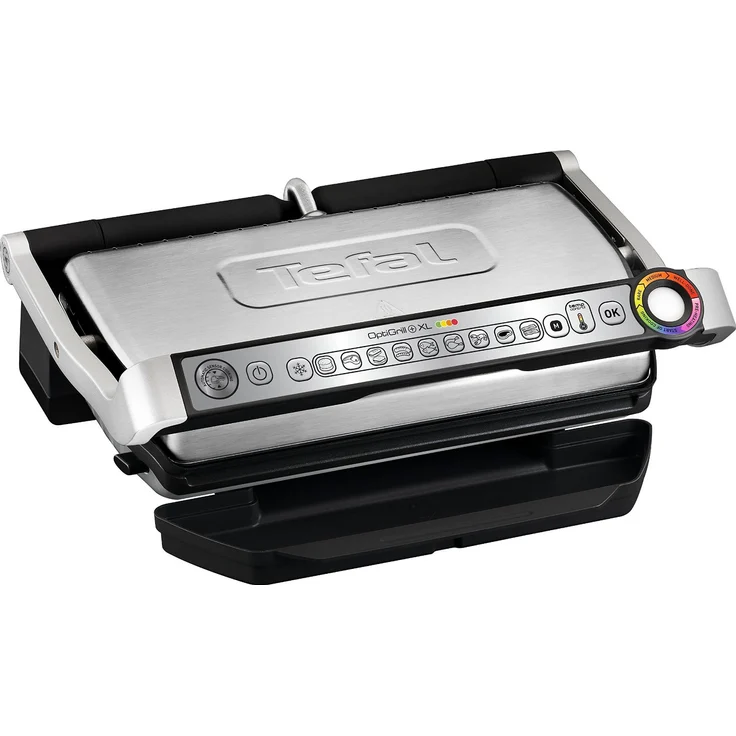 Tefal GC722D OptiGrill XL Kontaktgrill mit XL-Grillfläche, 2000W, mit zusätzlichen Temperaturstufen, automatische Anzeige des Garzustands, 9 voreingestellte Programme 40 cm x 20 cm, silber – Bild 2