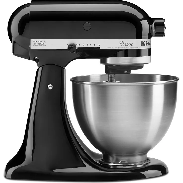 KitchenAid Classic 5K45SSEOB Küchenmaschine mit Direktantrieb, 275W, 4,3 L Edelstahlschüssel, onyx schwarz, Serie: 5K45SS