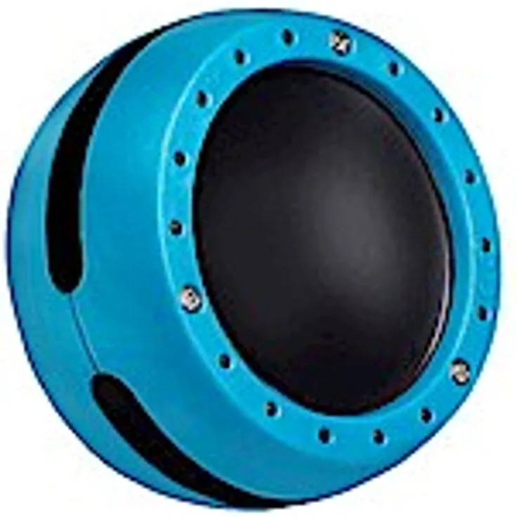 Voggenreiter Hi-Lo Shaker Percussion Rhythmus Instrument für abwechslungsreiche und klare Klänge (Durchmesser: 7,5 cm, integriertes Resonanzfell), Blau-Schwarz