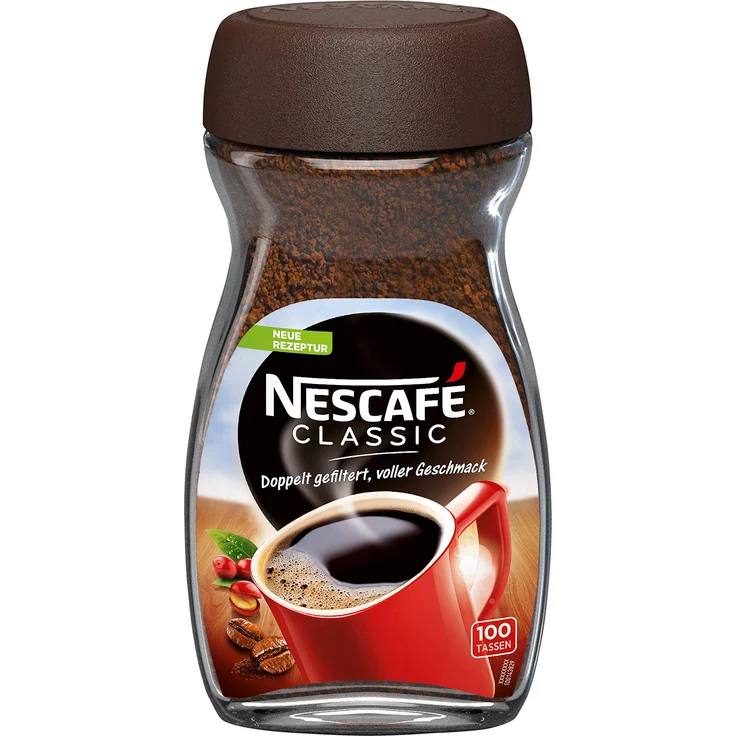 Nescafé Classic löslicher Bohnenkaffee, mitteldunkel geröstete Kaffeebohnen, koffeinhaltig, kräftiger Geschmack & intensives Aroma, 1er Pack (1 x 200g) – Bild 1