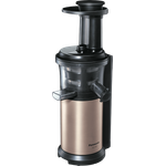 Panasonic MJ L500 Slow Juicer, Entsafter, 1,3 L Saftbehälter, 150W, schonendes Entsaften, Pressschnecke, champagner