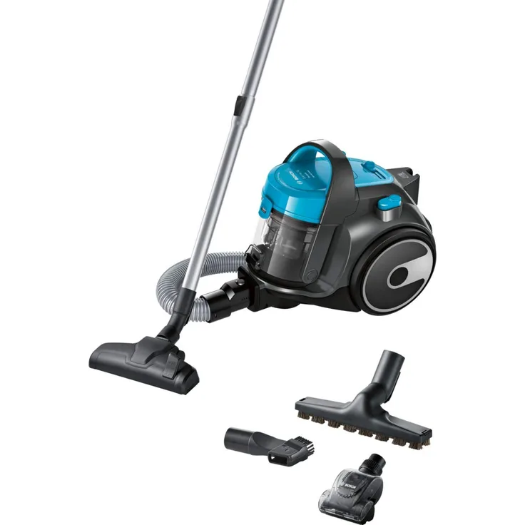 Bosch BGS05X240 GS05 Cleann'n Beutelloser Staubsauger, kompakt und leicht, türkis, 700 W, 78 Dezibel
