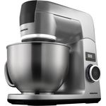 Grundig KMP8650S Küchenmaschine, 1000 W, 4,6 l Edelstahlrührschüssel, Schwarz-Silber
