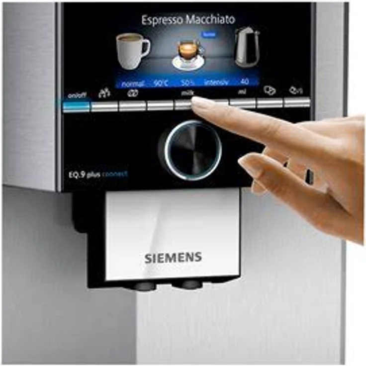 Siemens EQ.9 plus connect s500 Kaffeevollautomat TI9558X1DE, automatische Reinigung, Personalisierung, extra leise, 1.500 Watt, Edelstahl, mit Milchsystem und integriertem Mahlwerk – Bild 2
