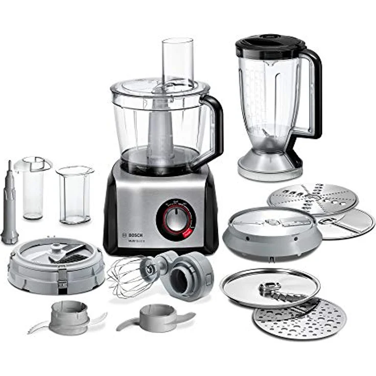Bosch MC812M865 MultiTalent Kompakt-Küchenmaschine, 1250 W, XXL-Rührschüssel 3.9 l, Würfelschneider, schwarz-Edelstahl gebürstet – Bild 1