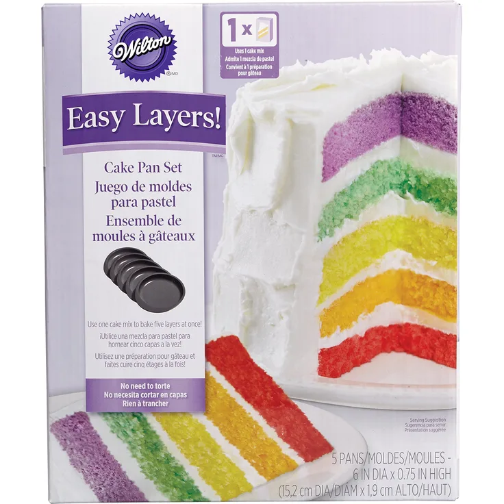 Wilton 2105-0112 Cake Pan Easy Layers, Backform, Stahl, 15,2 cm, anthrazit, 5 Einheiten
