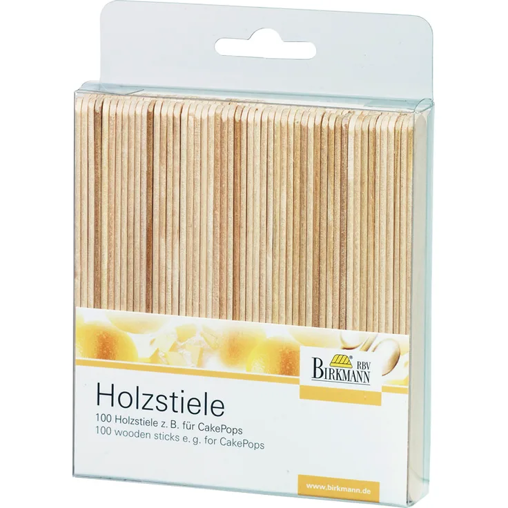 Birkmann Holzstiele 100 Stk. zur nachträglichen Ergänzung der CakePop-Sets