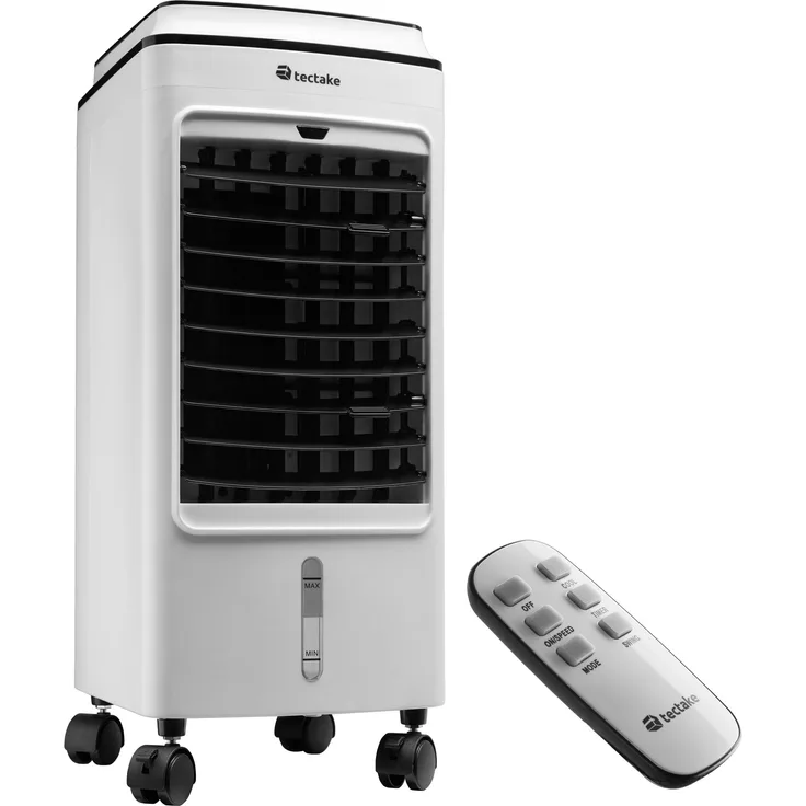 Tectake 403915 Mobiles Klimagerät, 3 Geschwindigkeiten, mit Fernbedienung, weiß