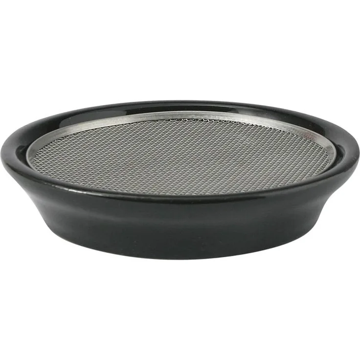 Eschenfelder Kressesieb aus Edelstahl, Keramikschale 12cm - anthrazit