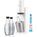 SodaStream Crystal 2.0 weiß Wassersprudler inkl. 2 Glaskaraffen (Füllmenge: 0,6 Liter) und 1 Kohlensäure-Zylinder (Standard-Zylinder)