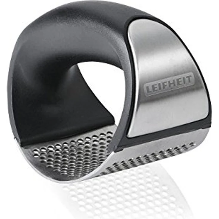 Leifheit Knobi King, Knoblauchpresse, Knoblauchschneider aus rostfreiem Edelstahl, spülmaschinenfest, garlic press, Design, Küchenhelfer, einfache Handhabung und Reinigung – Bild 1