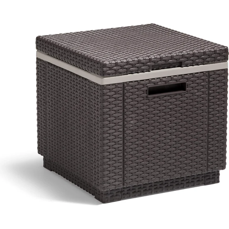 Allibert Beistelltisch-Kühlbox Ice Cube 40 Liter, braun – Bild 1