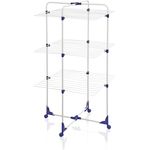 Leifheit Turmtrockner Classic Tower 270 mit Rollen, 27m Leinenlänge für 2-3 Waschmaschinenladungen, platzsparender Wäscheturm mit drei Ebenen, halbseitig abklappbarer Turmwäscheständer für die Dusche