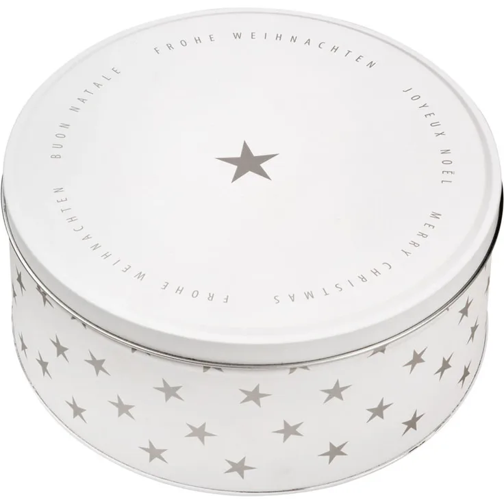 Räder Dining Keksdose Frohe Weihnachten mehrspr. d:17cm H:7,5cm