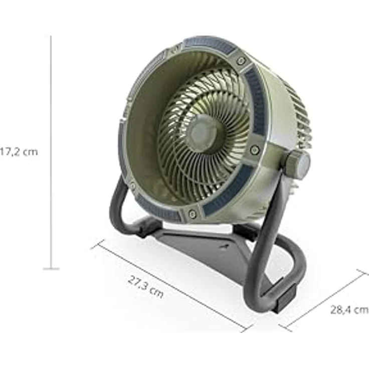 Unold Tischventilator 86656, Akkuventilator für Outdoor & Indoor, 6000 mAh, bis zu 12h Laufzeit, 10 Watt, Grün – Bild 2