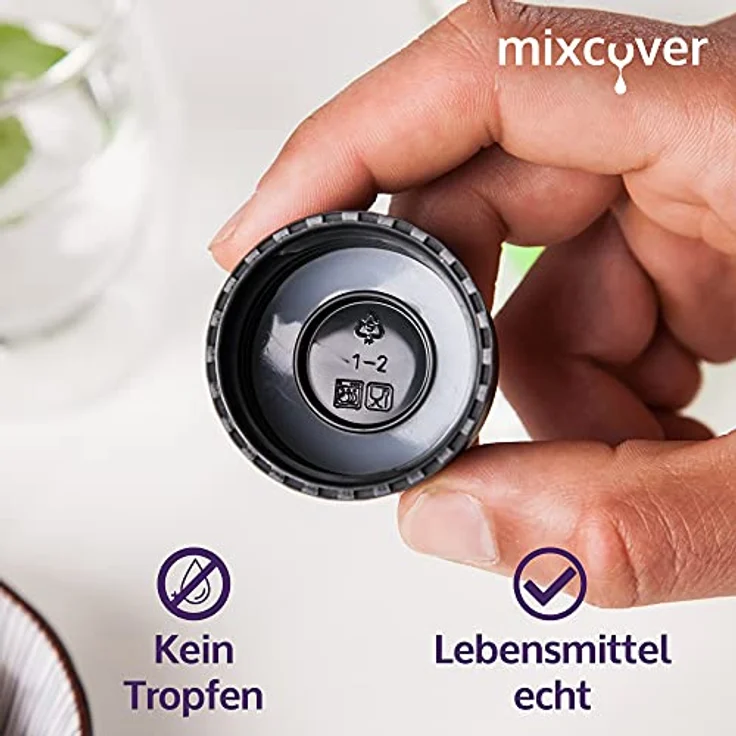 mixcover Ersatzdeckel für SodaStream Plastikflaschen, 3er Set, lebensmittelecht und spülmaschinengeeignet – Bild 2