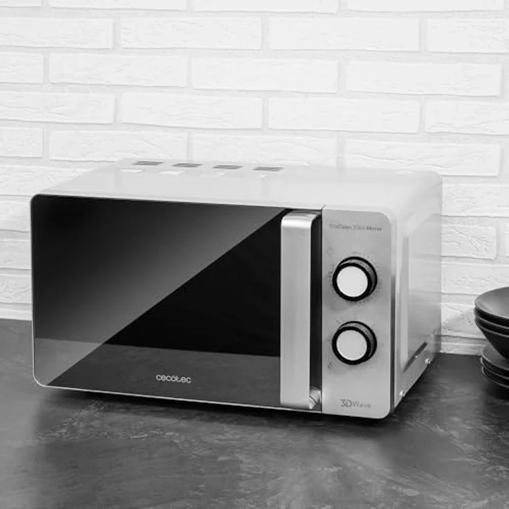 Cecotec ProClean 3060 Mikrowelle, Standgerät, 20 Liter Garraum, 6 Leistungsstufen, 700 Watt, silber – Bild 3