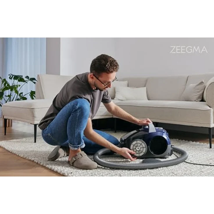 ZEEGMA Zonder Verre Flow, Beutelloser Staubsauger mit 800 W, hohe Saugleistung, leise, 2 hygienische Filter, 12 m Reichweite – Bild 9