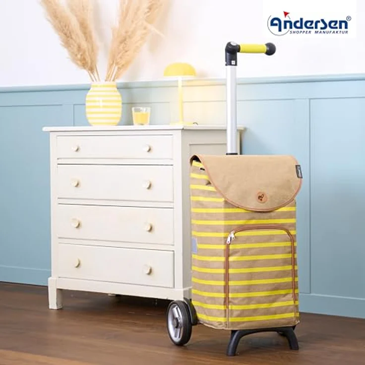 Andersen Shopper Unus Shopper Fun Eske Einkaufstrolley, 59 cm, gelb, 100% Polyester, praktische Größe 35 x 24 cm – Bild 7