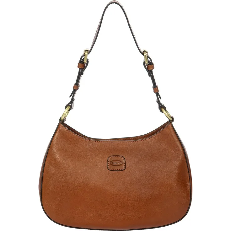 Brics Volterra Schultertasche, Leder 29 cm, Braun, mit praktischen Reißverschluss und zusätzlichem Außenfach