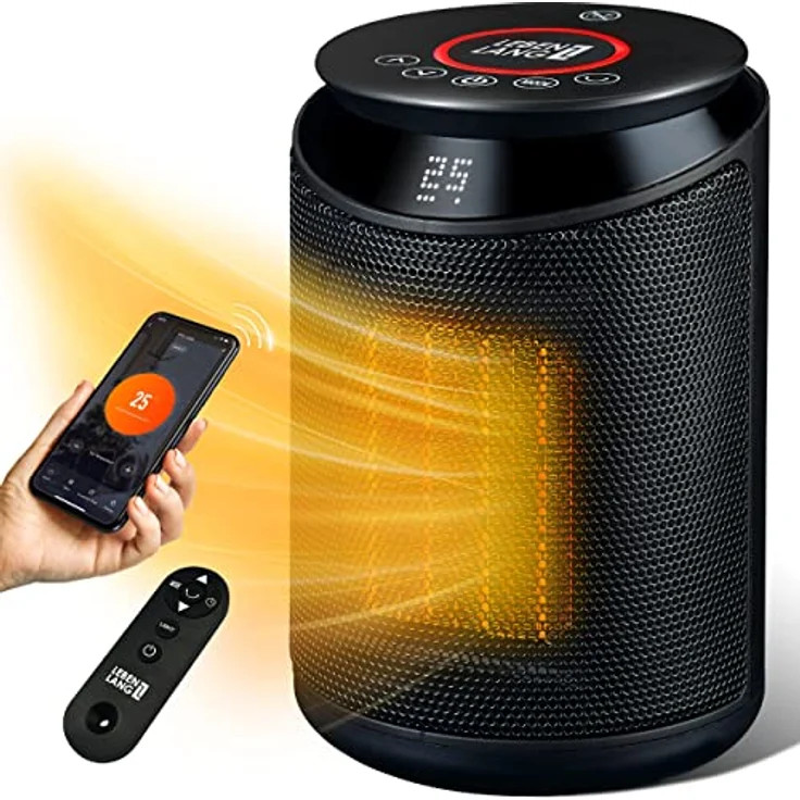LEBENLANG Keramik Heizlüfter energiesparend leise - inkl. App & WiFi, Fernbedienung | Electric heater heizstrahler eco heat | Eco Warm – Bild 1