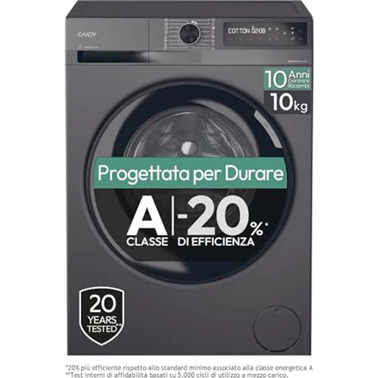Candy Pro Wash 500 BR 410B8G-S, Frontlader Waschmaschine mit 10 kg Kapazität, 1400 RPM, energieeffizient, anthrazit