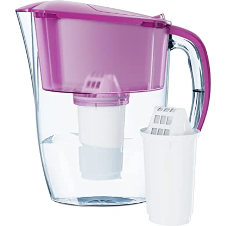 AQUAPHOR Wasserfilter Smile Cyclamen inkl. 1 A5 Filter I Reduziert Kalk & Chlor I Karaffe für 2,9l I Kompakter & leichter WasserfiIter I Tischwasserfilter I Passt in die Kühlschranktür – Bild 5