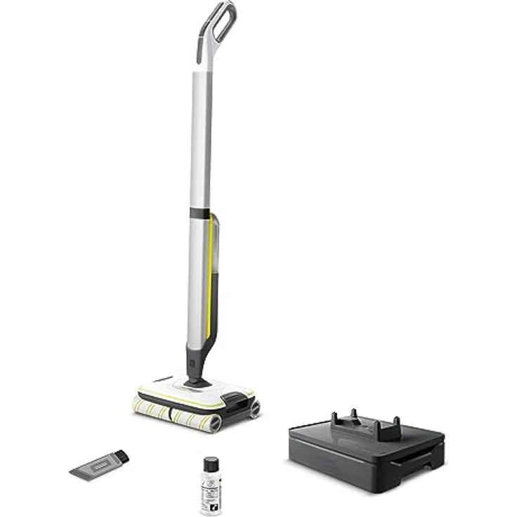 Kärcher Hartbodenreiniger FC 7 Cordless - elektrischer und kabelloser Bodenwischer für 135 qm - müheloses Reinigen bei nur 71 dB in einem Arbeitsgang, Weiss – Bild 1