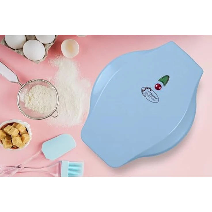 Bestron Waffeleisen für Mini-Cookies, Mini-Cookie-Maker in Tiermotiven, Waffeleisen für Mini-Waffel-Kekse, mit Backampel & Antihaftbeschichtung, 700 Watt, Farbe: Blau – Bild 3