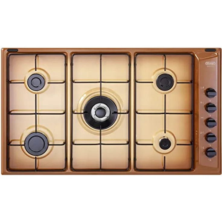 De'Longhi YTF 59 DD, Kochfeld mit 5 Gasbrennern, Coppertone Tischplatte und integrierter elektrischer Zündung