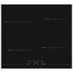 Sharp KH-6I19FT0K-EU Induktionskochfeld 60cm mit 4 Zonen, PowerBoost, TouchControl, Seitlicher Edelstahlrahmen