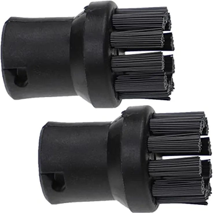 vhbw 2x Rundbürste für Kärcher SC 4 Dampfreiniger, schwarz, ideal für die Reinigung schwer zugänglicher Stellen