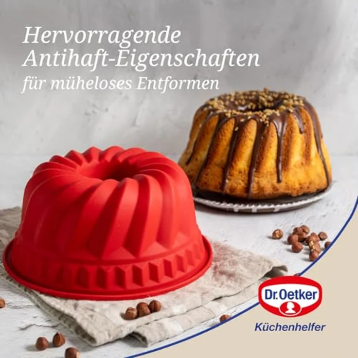 Dr. Oetker Gugelhupfform Ø 22 cm Flexxibel, Backform für Gugelhupf aus Silikon, Bundform für eindrucksvolle Kreationen, hochwertige Silikon-Kuchenform, Menge: 1 Stück – Bild 6
