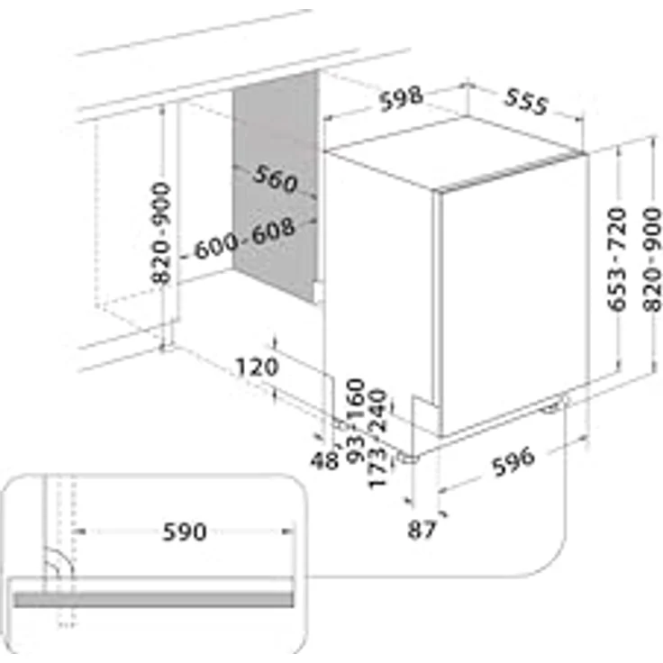 Indesit IN2IE14CNP80, Voll integrierter Geschirrspüler für 14 Maßgedecke, 60 cm, 49 dB, Energieeffizienzklasse E – Bild 8