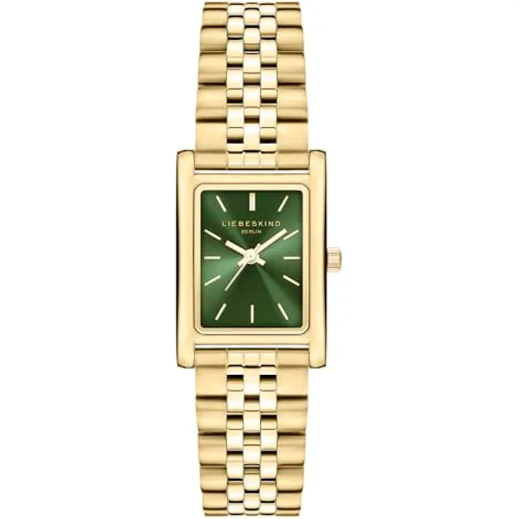 Liebeskind Berlin Quarzuhr Classic Square LT-0476-MQ, Damenarmbanduhr mit Edelstahlarmband, rechteckiges Gehäuse, silbernes Zifferblatt mit Sunray-Look
