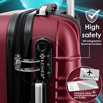 Merax 3-teiliges Kofferset ABS | TSA-Schloss & 360° Räder In Rosa