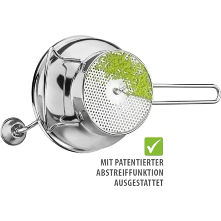 GEFU Passiergerät FLOTTE LOTTE® mit 3 Lochscheiben 1/3/8 mm, Edelstahl, für Gemüse, Früchte, Marmelade & Babynahrung, mit Abstreiffunktion und 2 Litern Volumen – Bild 4