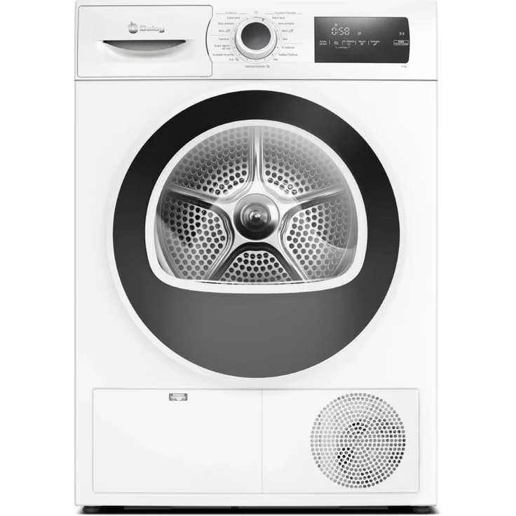 Balay 3SB582BE, Freistehender Wäschetrockner mit Wärmepumpe, 8 kg Kapazität, Weiß, Feuchtigkeitssensor, mehrere Programme