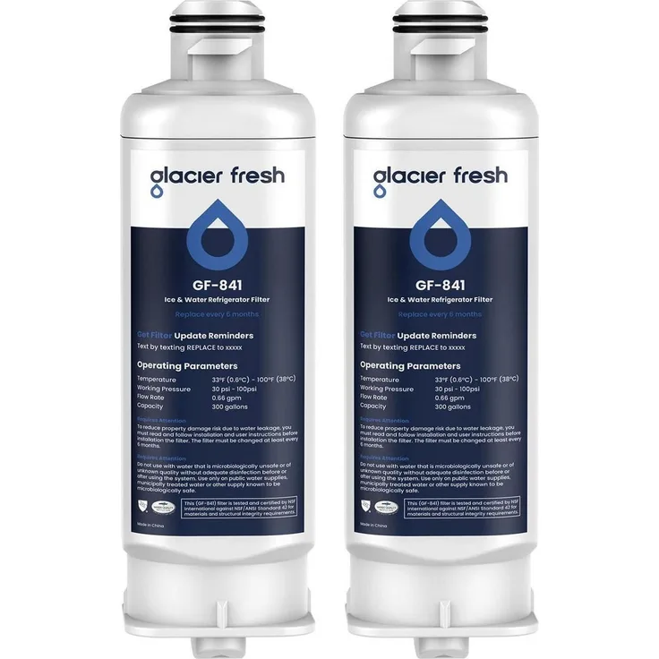 GLACIER FRESH Wasserfilter Ersatz für Samsung DA97-17376B HAF-Qin, 2er Pack, entfernt 97,9% Chlor, bleifrei, BPA-frei