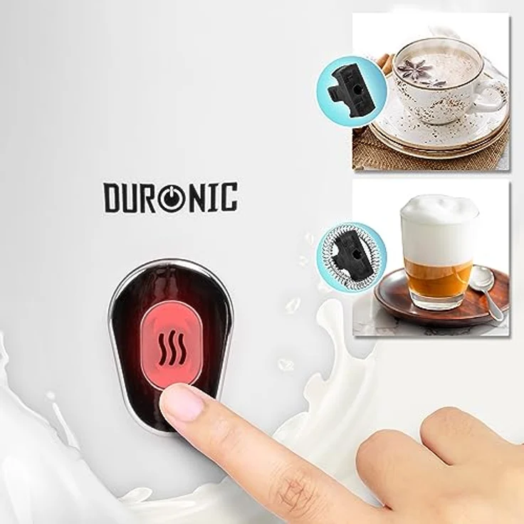 Duronic MF130 Milchaufschäumer, Automatischer Milchaufschäumer mit 240 ml Behälter und Induktionstechnologie – Bild 4